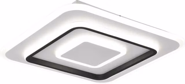 Plafoniera LED quadrata Trio Lighting bianca con telecomando e regolazione intensità, L: 39,5 cm