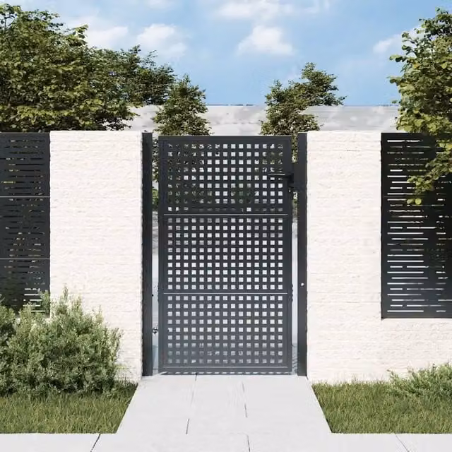 Cancello da Giardino Antracite 100x125 cm in Acciaio 154561