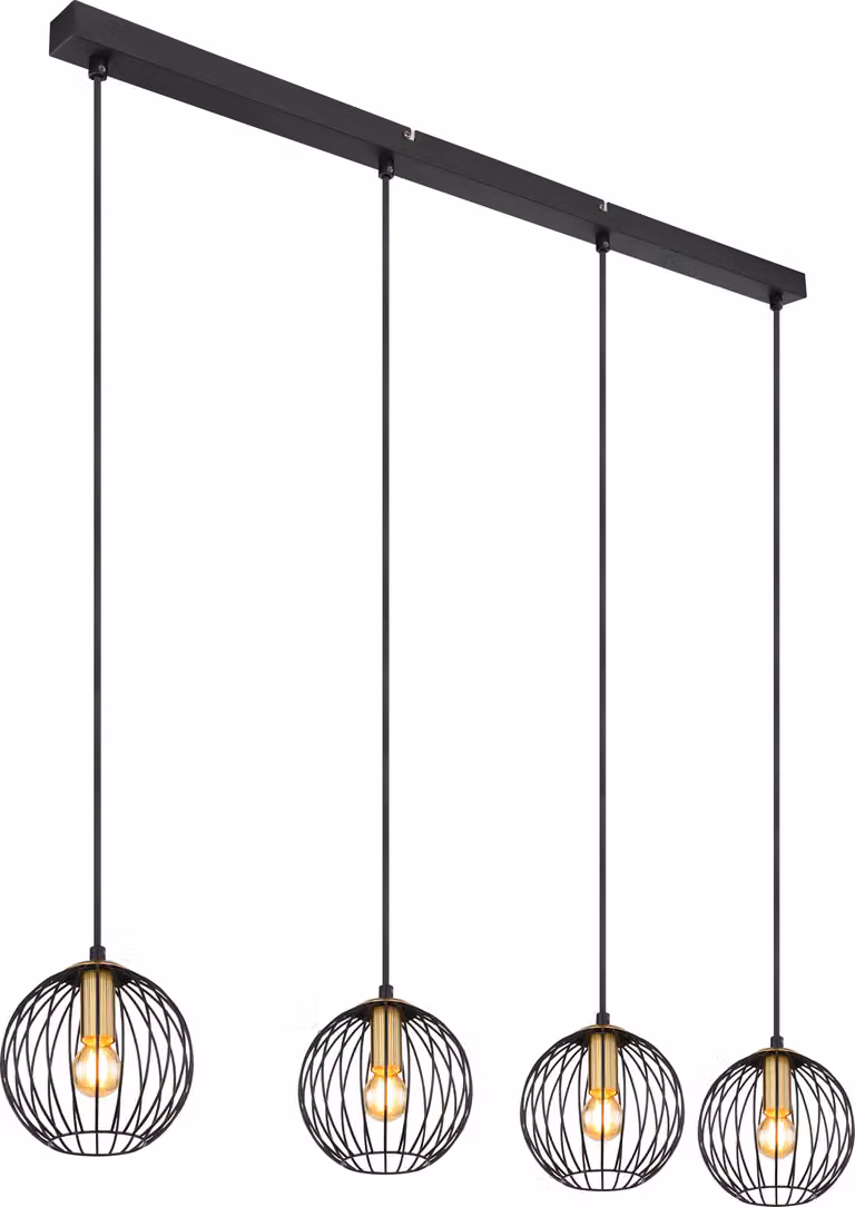 Globo Lighting lampada a sospensione in metallo nero, 4x E14