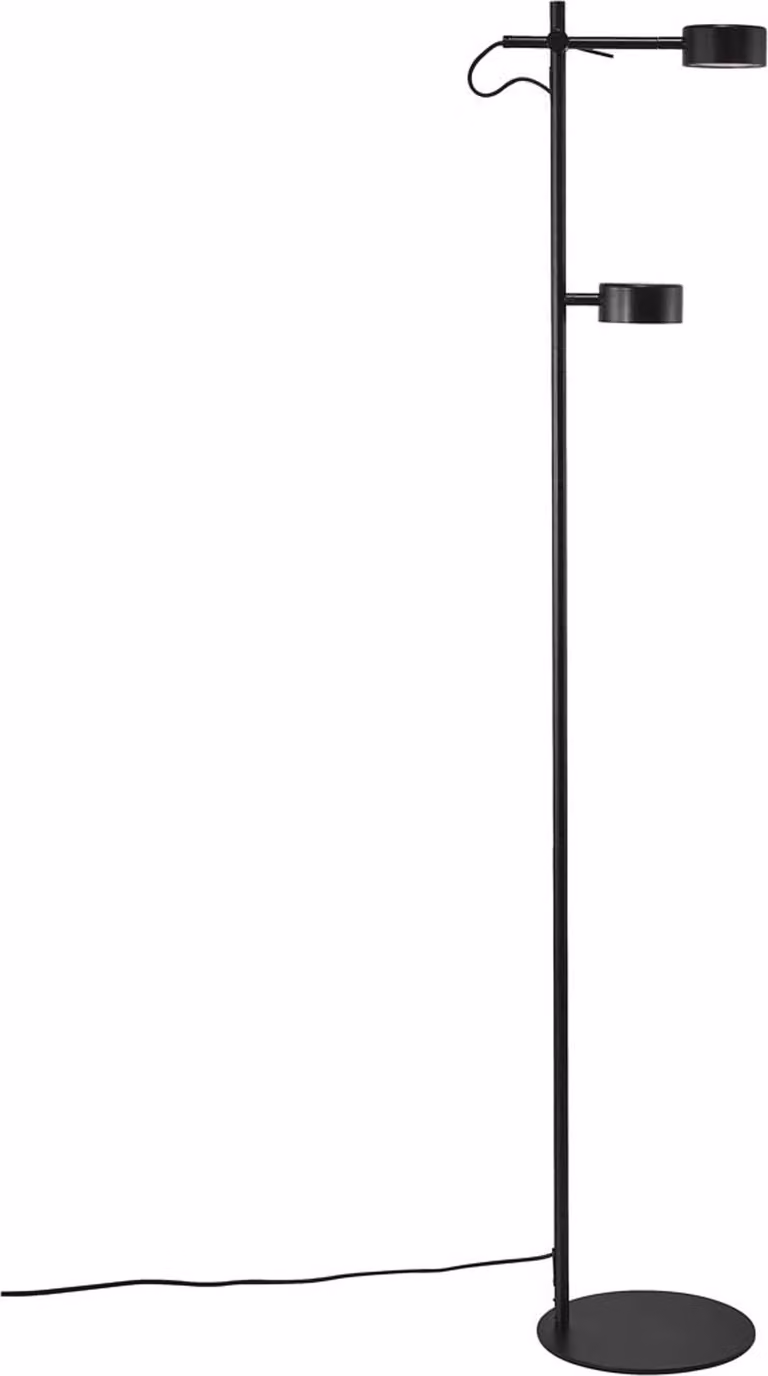 Lampada da terra Clyde Lampada da lettura Ø 8,5 cm con dimmer Moodmaker Nero