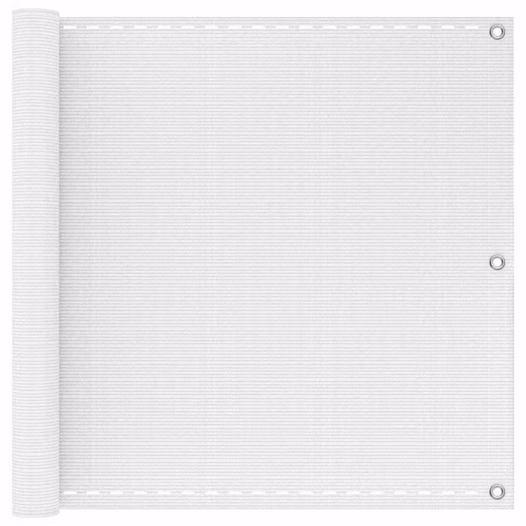 Schermo da balcone rettangolare vidaXL in HDPE e alluminio bianco, semi-trasparente, L: 1000 cm, H: 90 cm
