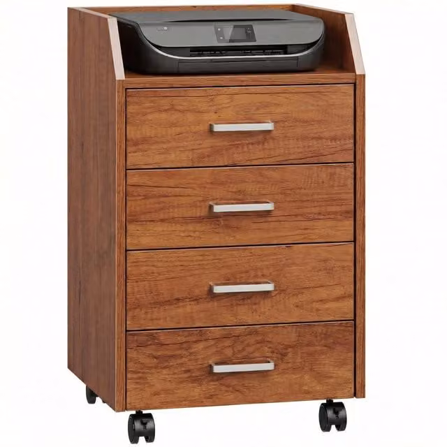 Cassettiera per scrivania Minimal con ruote marrone L/P/H: 40 x 36 x 65 cm