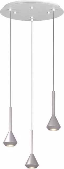 Lampadario Moderno Aygo Metallo Bianco E Alluminio 3 Luci Gu10