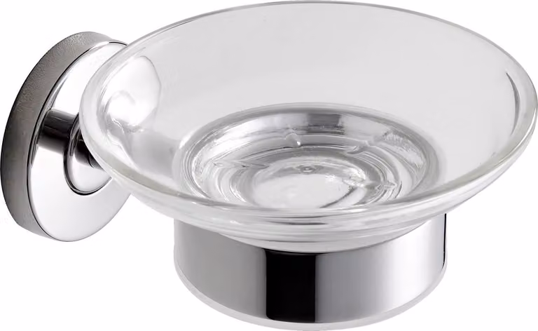 KWC AR portasapone, MEDIUS, acciaio inox, 110x55x125 mm, montaggio esterno, hgl, ripiano in vetro