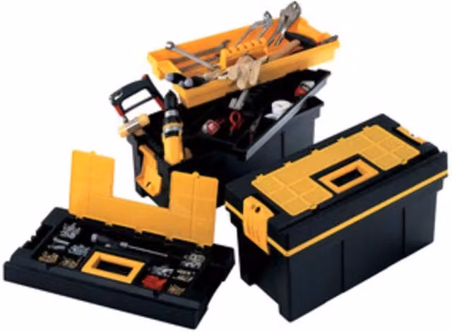 Set di 3 Cassette Portautensili Terry Pro Tool in plastica nera L: 57,5 cm, P: 27,5 cm, H: 29 cm