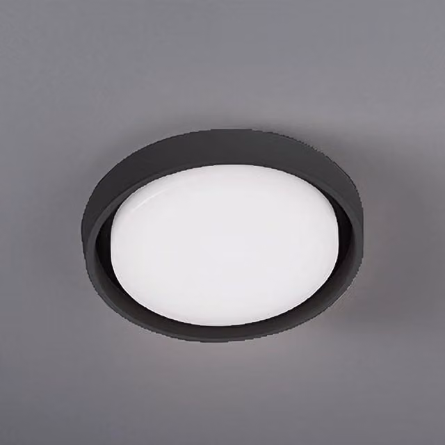 Lampada da Parete e Soffitto LED Zafferano, Design Minimalista Round in Alluminio, Colore Grigio, Diametro: 27 cm, Protezione IP54 per Esterni, Luce Bianco Caldo