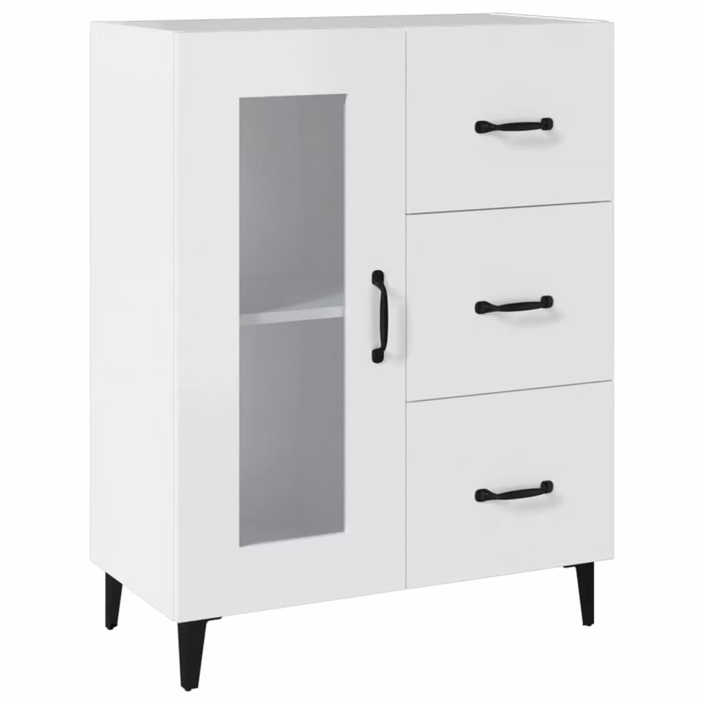 Credenza Bianca 69,5x34x90 cm in Legno Multistrato