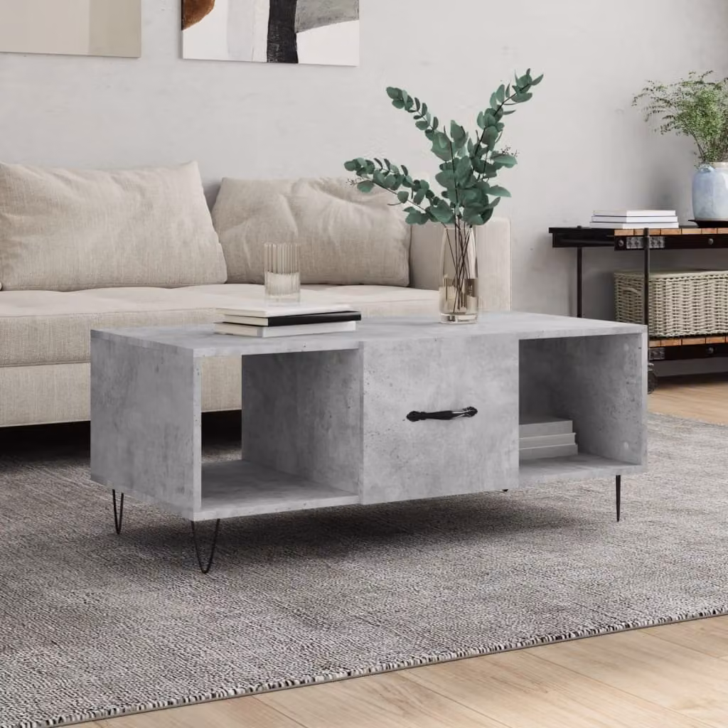 Maison Exclusive - Tavolino da salotto grigio cemento 102x50x40 cm Materiale ligneo