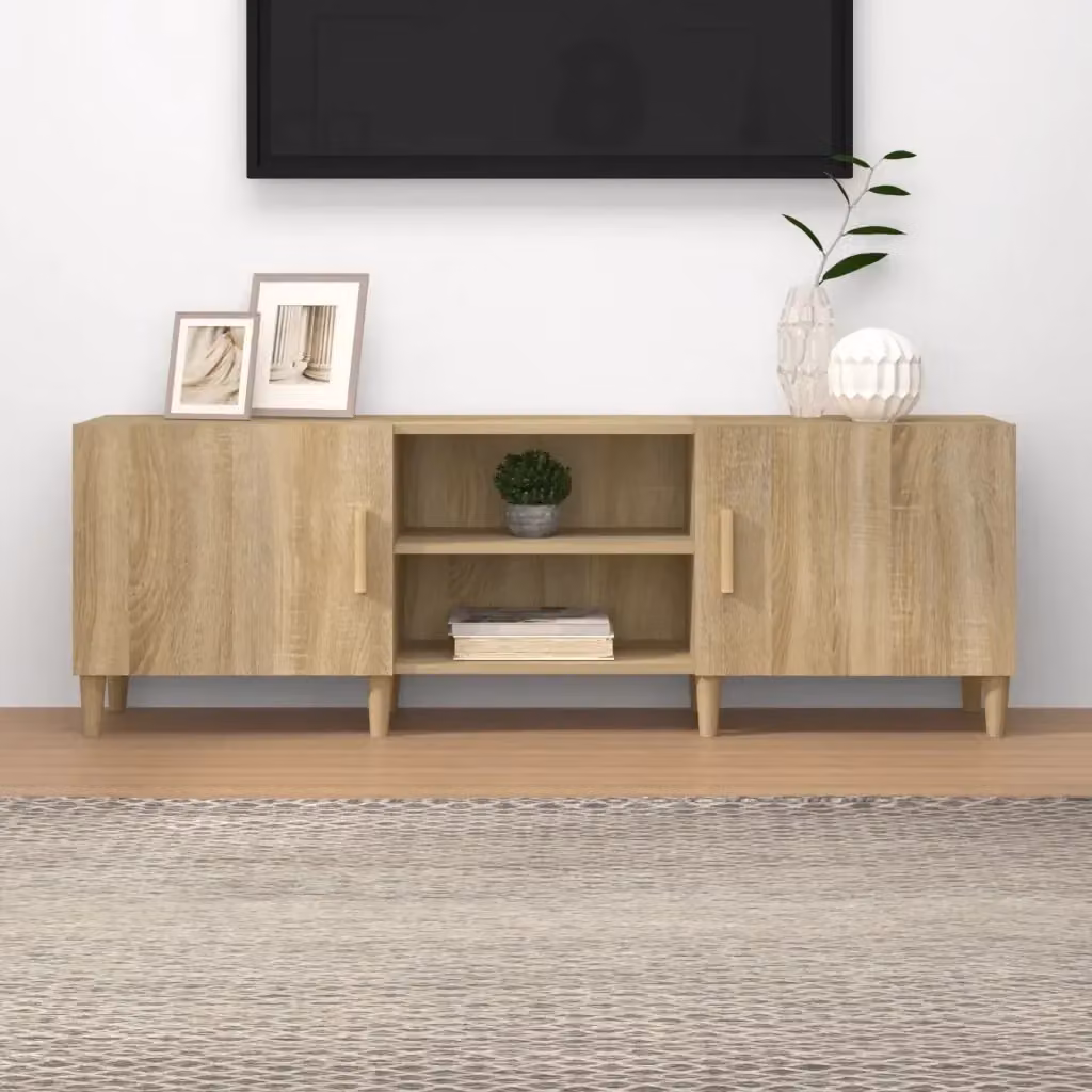 Mobile TV moderno in legno multistrato Rovere Sonoma marrone L 150 cm x P 30 cm x H 50 cm – 2