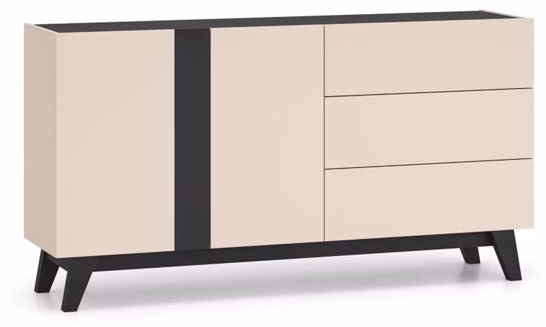 Cassettiera Freshion nero cashmere Larghezza selezionabile,160cm