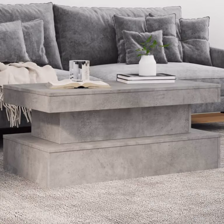 Tavolino da soggiorno moderno vidaXL in composito grigio L 90 cm x P 50 cm x H 40 cm