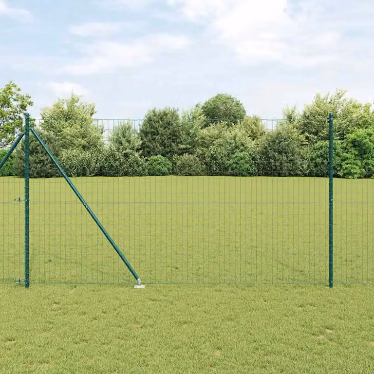 Recinzione Euro con Punti vidaXL in Acciaio rivestito in PVC Verde, L: 10 m, H: 1,6 m