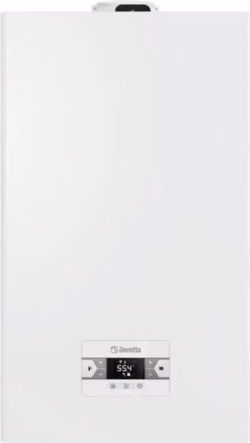 Caldaia a condensazione Beretta BLR 30C con kit scarico fumi in acciaio inox e connettività WiFi, colore bianco