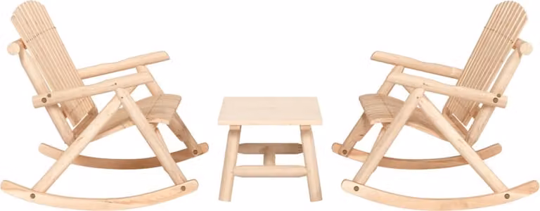 The Living Store Set di 3 pezzi per salotto da giardino in legno massiccio di abete rosso