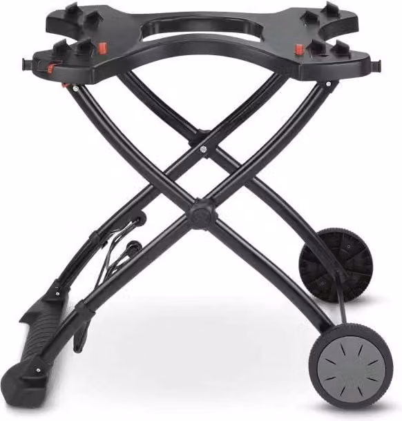 Carrello Portatile per Barbecue Weber Serie Q Pieghevole con 2 Ruote All-Terrain in Acciaio, colore Nero, L/P/H: 59,5 x 59,5 x 64,0 cm