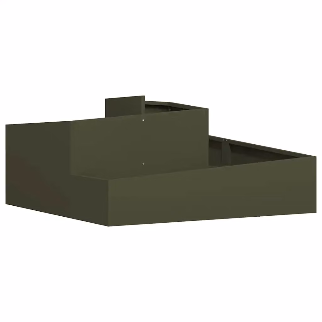 vidaXL Vaso da giardino in metallo Verde, L 100 cm x P 100 cm x H 50 cm – 2