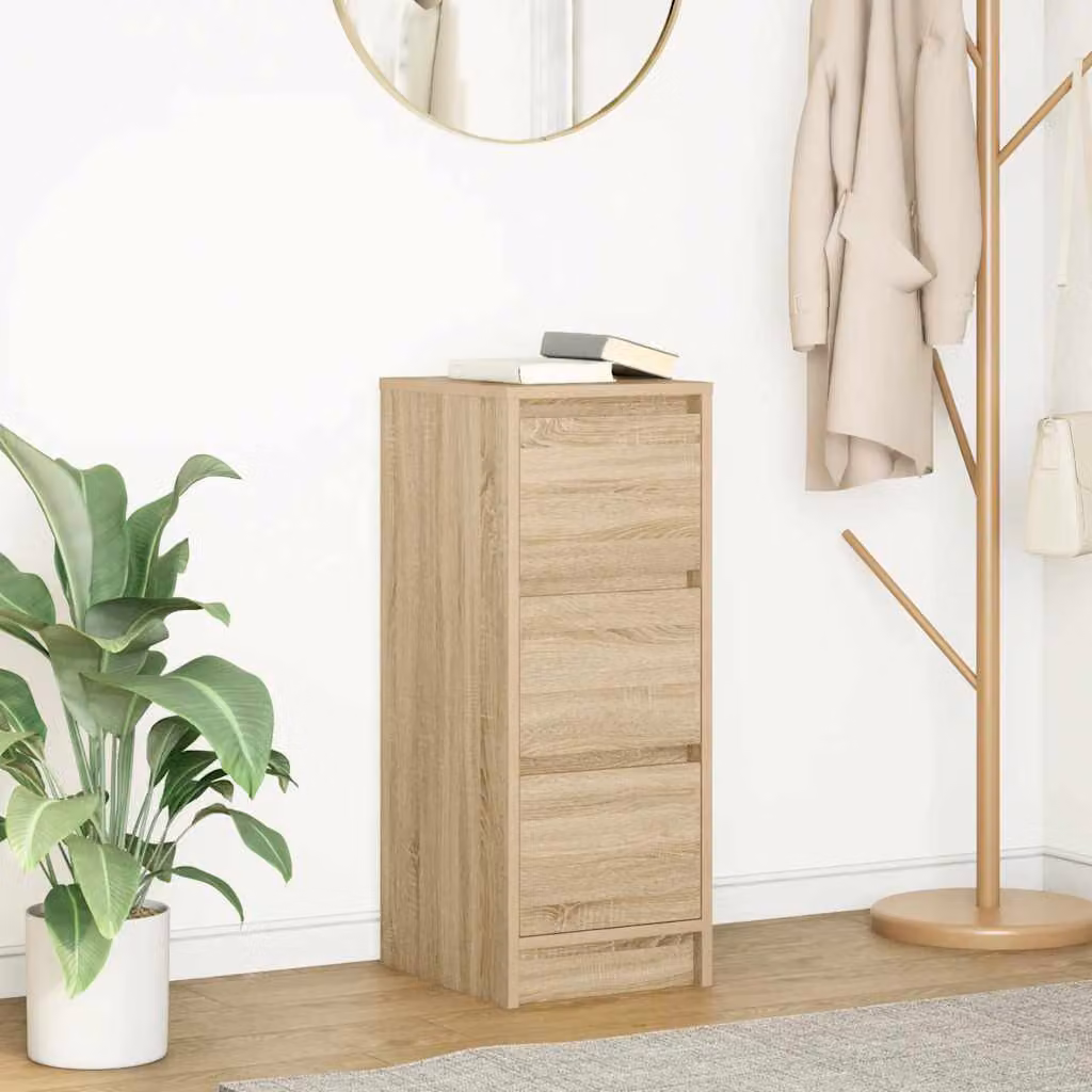 Credenza moderna vidaXL in legno multistrato e MDF, colore rovere sonoma beige e marrone, L/P/H: 29,5 x 34 x 76 cm