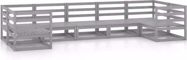 Set Salotto da Giardino 7 pz | Set di Mobili da Esterno in Legno Massello di Pino