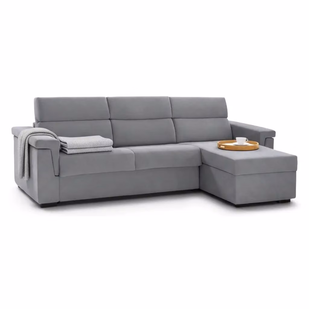 Divano Letto Ganzaria DMORA con Penisola Sfoderabile Grigio Made in Italy L/P: 285 x 160 cm – 2