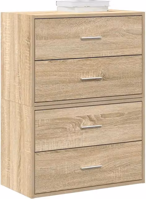 Set di 2 armadietti portaoggetti con 2 cassetti 60 x 31 x 40 cm in legno multistrato rovere sonoma 02_0051193