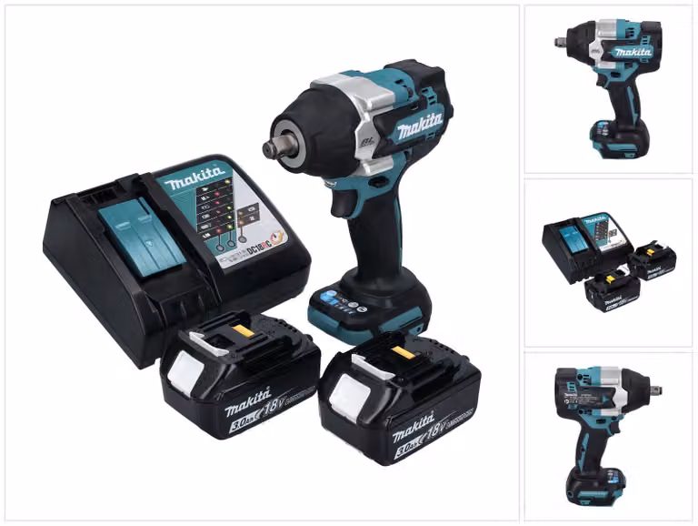 Avvitatore a impulsi a batteria Makita DTW 700 RF 18 V 700 Nm 1/2" XPT Brushless + 2x batteria ricaricabile 3.0 Ah + caricabatterie