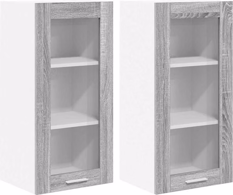 Armadio pensile con porta 2 pcs Grigio Sonoma 40 x 31 x 80 cm