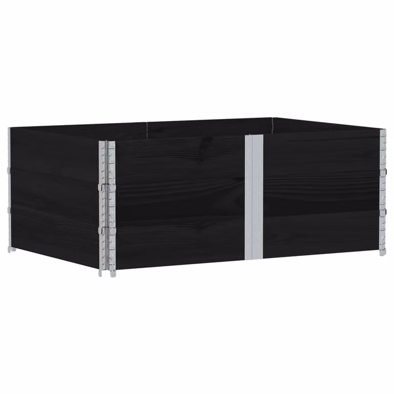 Paretali per Pallet 3 pz Neri 150x100cm Legno Massello di Pino