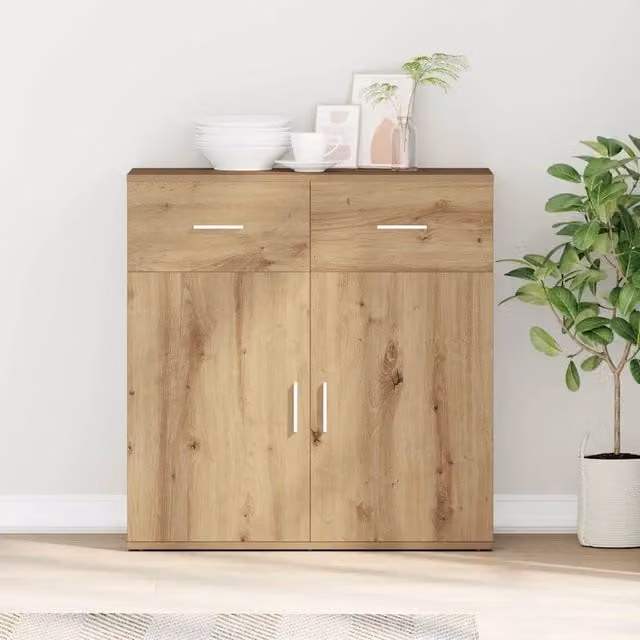 Credenza-Buffet-Armadio da cucina Rovere artigianale 78 x 38 x 80 cm Legno multistrato