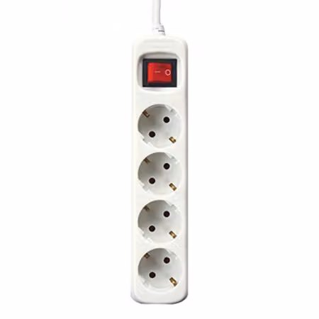 Presa multipla 4 prese Cavo interruttore 1,5 m BIANCO