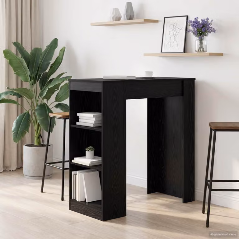 vidaXL Tavolo da bar moderno in legno ingegnerizzato nero L 95 cm, P 47 cm, H 103,5 cm