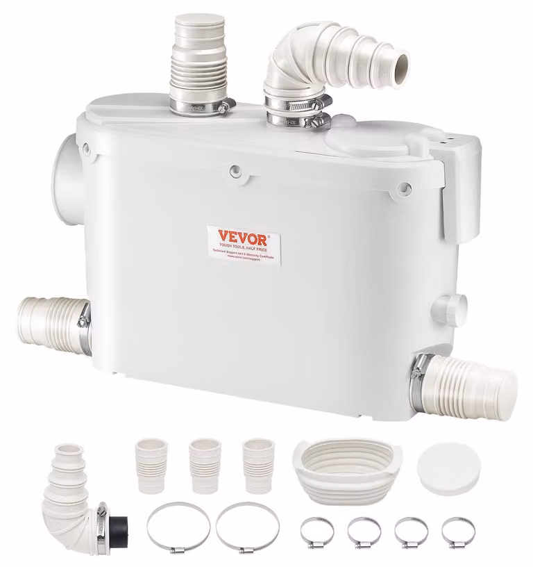 Pompa di sollevamento per acque reflue, 500 W, portata 8 metri, 6600 litri/ora, dotata di valvola di non ritorno
