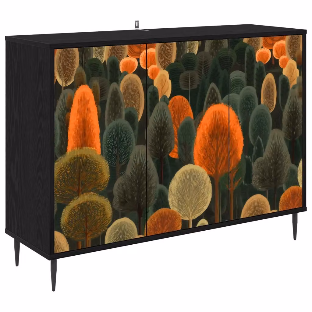 Credenza moderna ZAANDAM vidaXL in rovere nero, L: 102 cm, P: 33 cm, H: 76 cm – 2