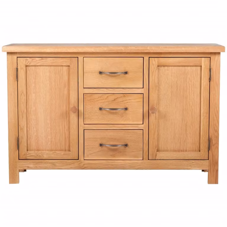 Credenza con 3 Cassetti 110x33,5x70 cm in Massello di Rovere