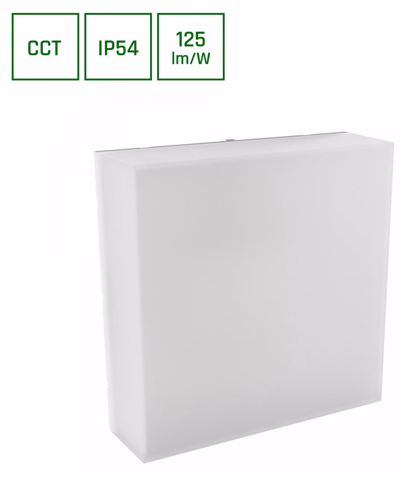 Spectrum LED Lampada da esterno Applique Scatollo Bianco 25x25cm IP54 20W 2500lm CCT 3000K/4000K/6000K