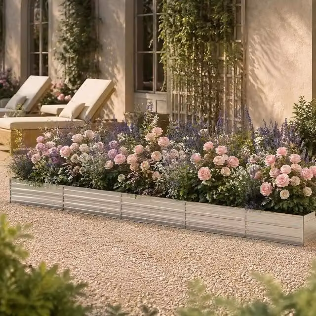 Garden Raised Bed 600x80x45 Cm Galvanized Steel Silver