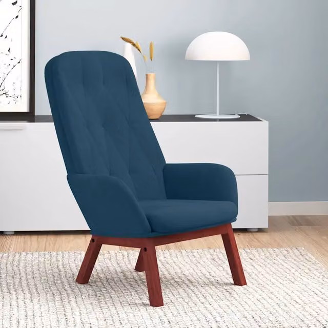 Poltrona Relax Blu in Velluto 341228