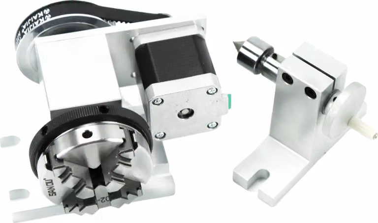 Asse rotativo CNC, mandrino 3/4, motore passo-passo Nema17, 4 griffe