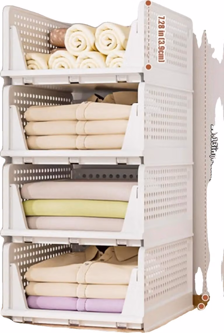 Organizzatori modulari, design pieghevole, facile accesso, colore bianco
