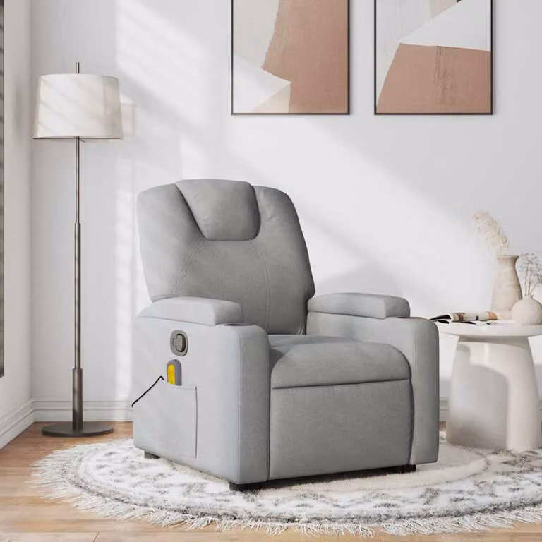 vidaXL Poltrona Reclinabile Relax Grigio con Braccioli in Tessuto