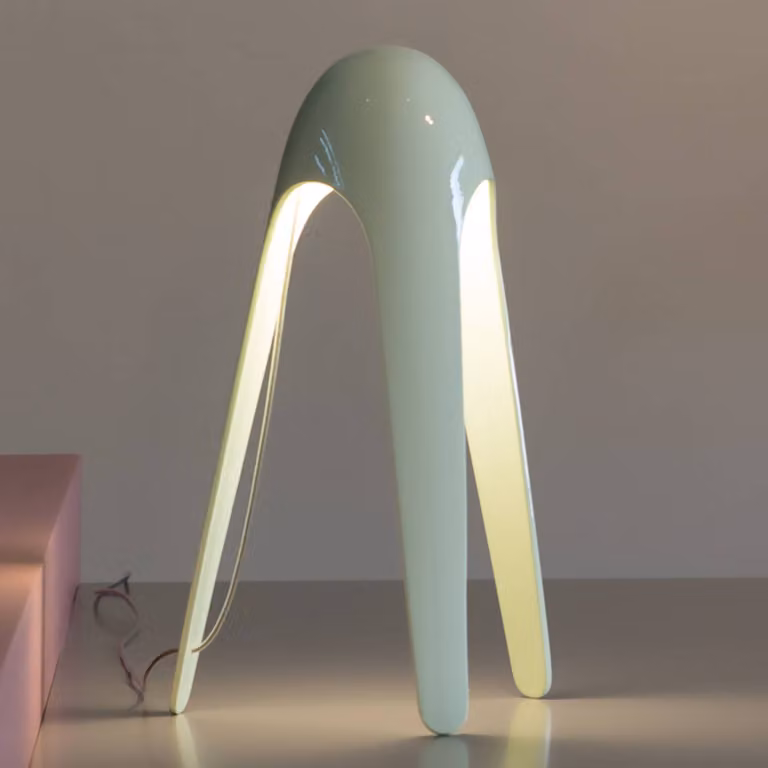 Martinelli Luce Lampada da tavolo di design Cyborg, Verde, Soggiorno / Sala da pranzo, Alluminio, Design, Lampada da tavolo