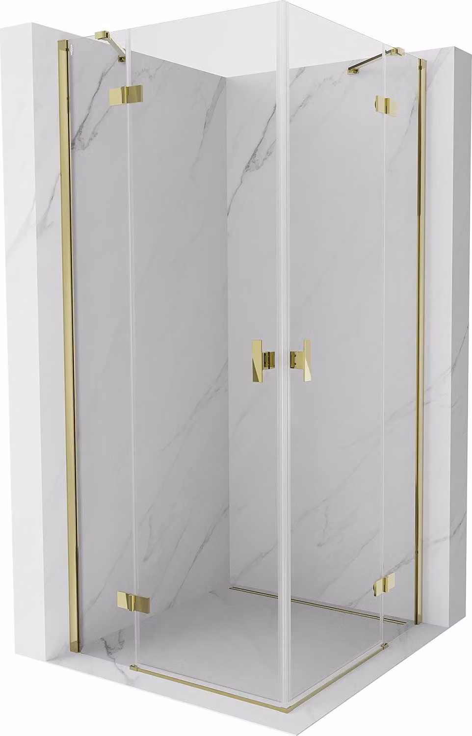 Mexen Mist-H Duo cabina doccia a battente 120 x 120 cm, trasparente, oro - 8A5-120L-120P-50-00