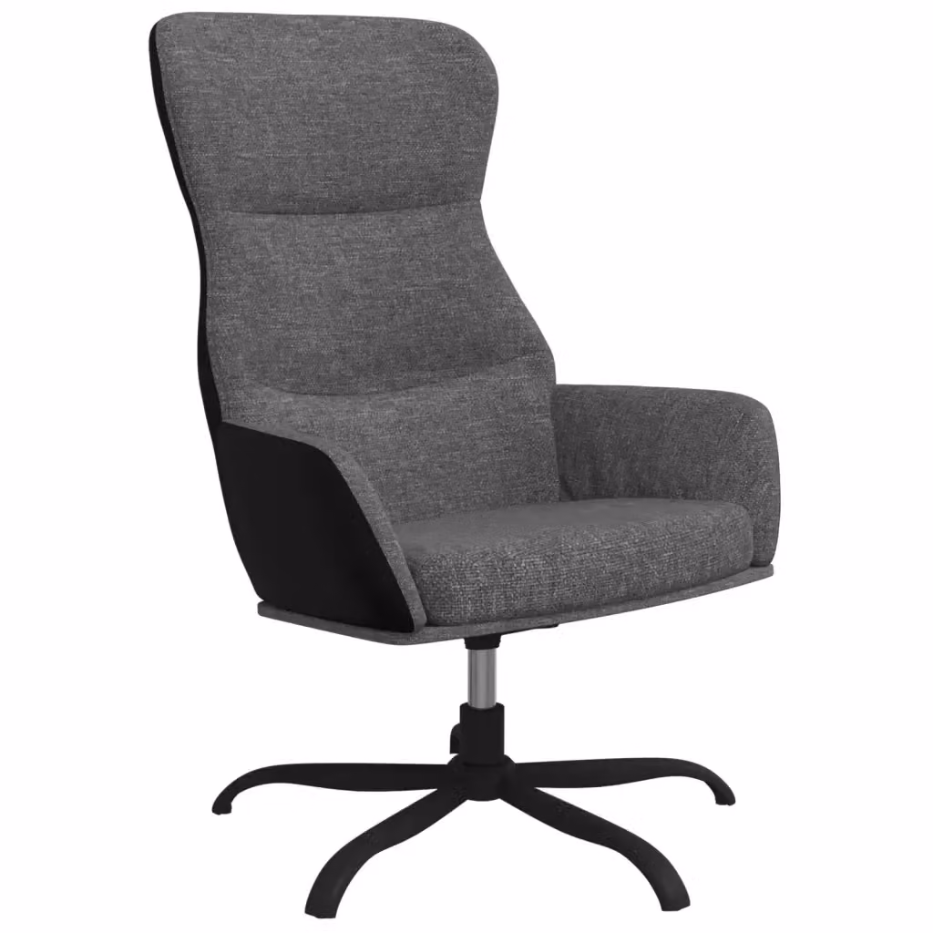 Sedia Relax girevole vidaXL in tessuto e similpelle grigia con braccioli e struttura in metallo – 2