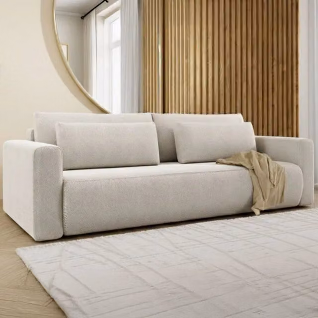 Divano Letto Erbezzo 2 Posti con Contenitore Bianco L: 240 cm, P: 105 cm, H: 40 cm