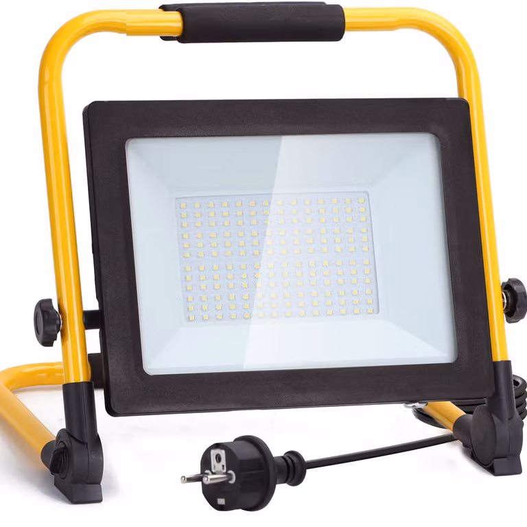 Faretto da cantiere LED Aigostar 100W 8800LM (sostituisce 880W), lampada da lavoro LED con spina, faretto da lavoro impermeabile, per officina o cantiere, garage, 6500K bianco luce diurna
