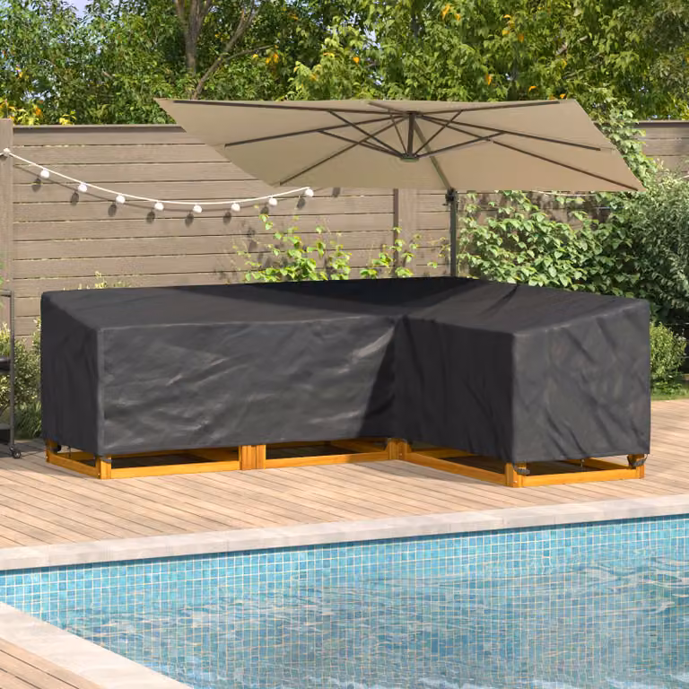 vidaXL Copertura per mobili 260 x 210 x 80 cm Tessuto Oxford 420D Nero