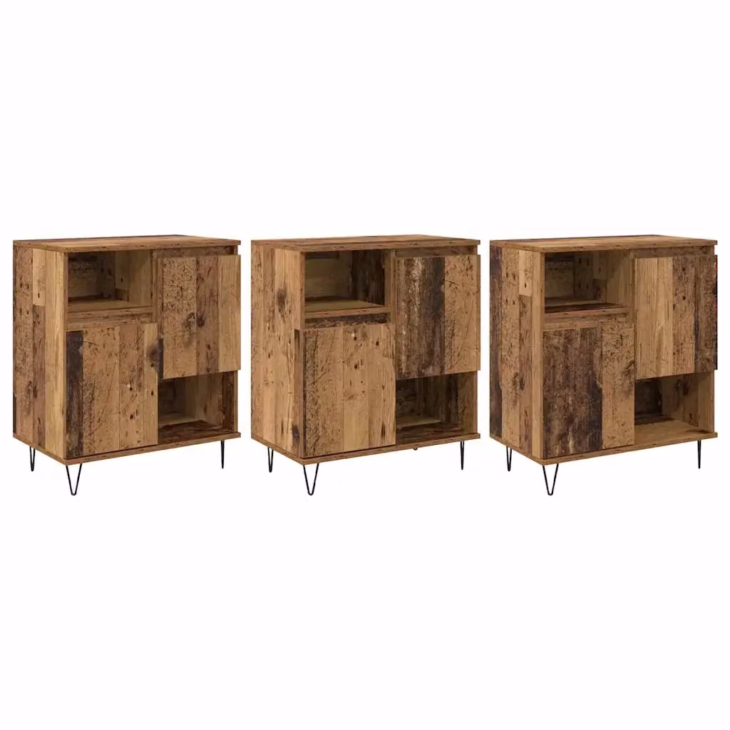 Credenza moderna vidaXL in legno marrone, 3 pezzi, L: 60 cm, P: 35 cm, H: 70 cm – 2