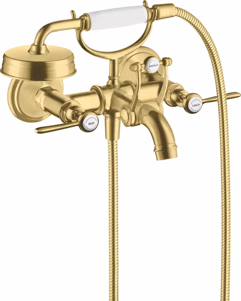 hansgrohe AXOR Montreux Mitigeur bain douche 2 poignées, montage apparent, béqu'illes, saillie 220mm, 16551950, 16551950