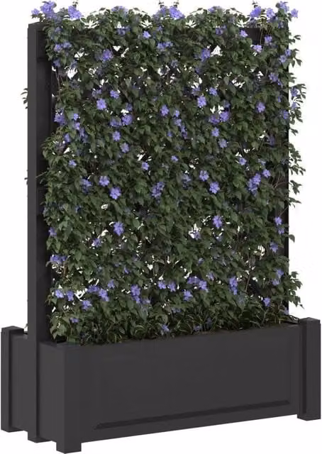 Grande vaso con trellis in plastica color antracite L: 99,5 cm, P: 43 cm, H: 133,5 cm CFW3412797