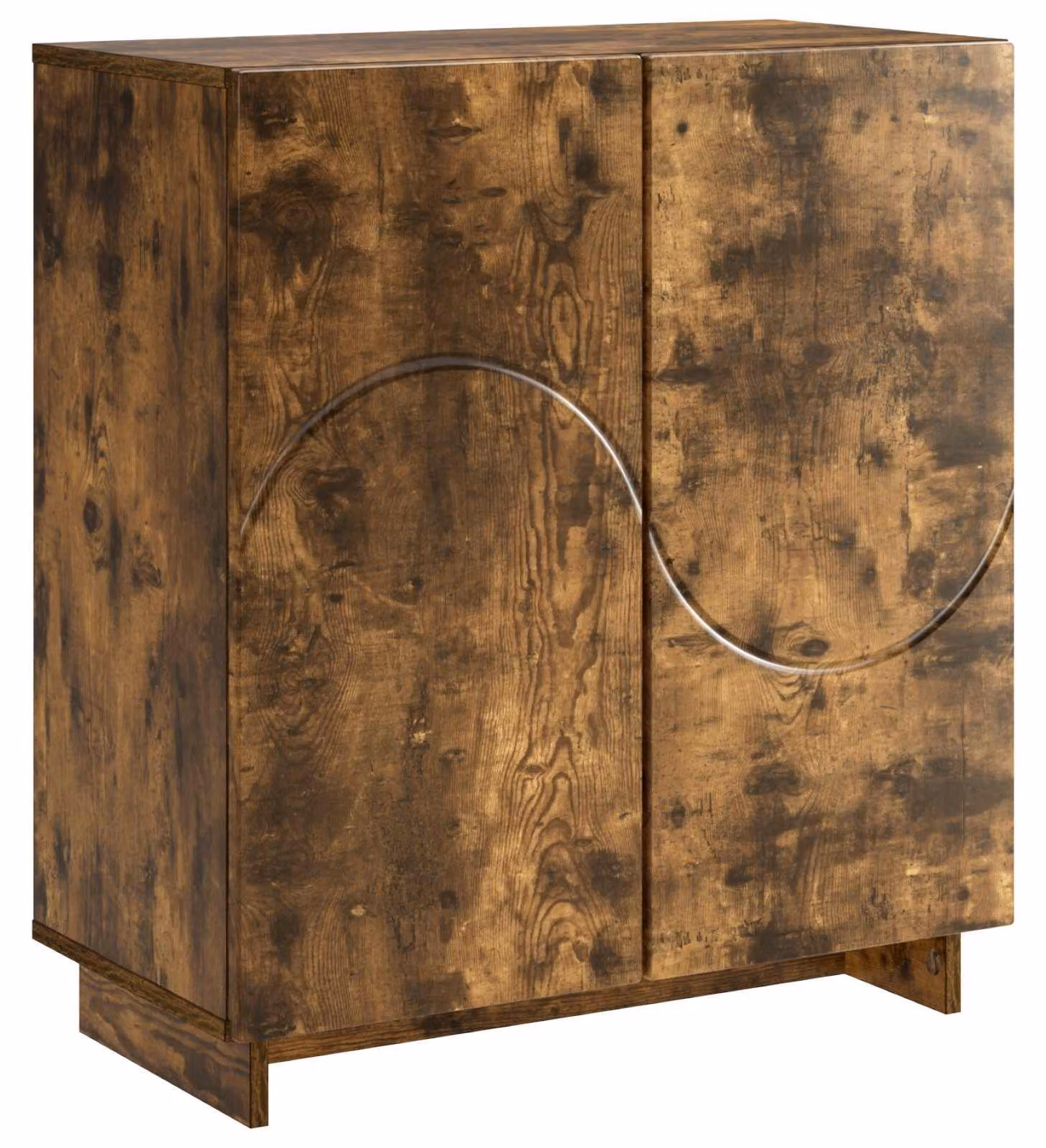 Mobile contenitore in legno impiallacciato effetto noce, dimensioni 67 x 34,5 x 75 cm