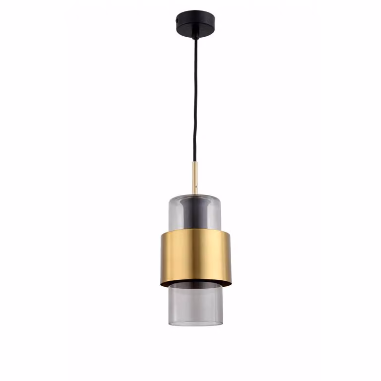 Lampada a sospensione Miele oro fumé 1xE27x40W in vetro, dimensioni: 150x13x13 cm, IP20, Light Prestige